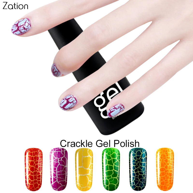 Zation Cracking Nail Polish Crack Nail Gel Lacquer Crackle Gel Polish