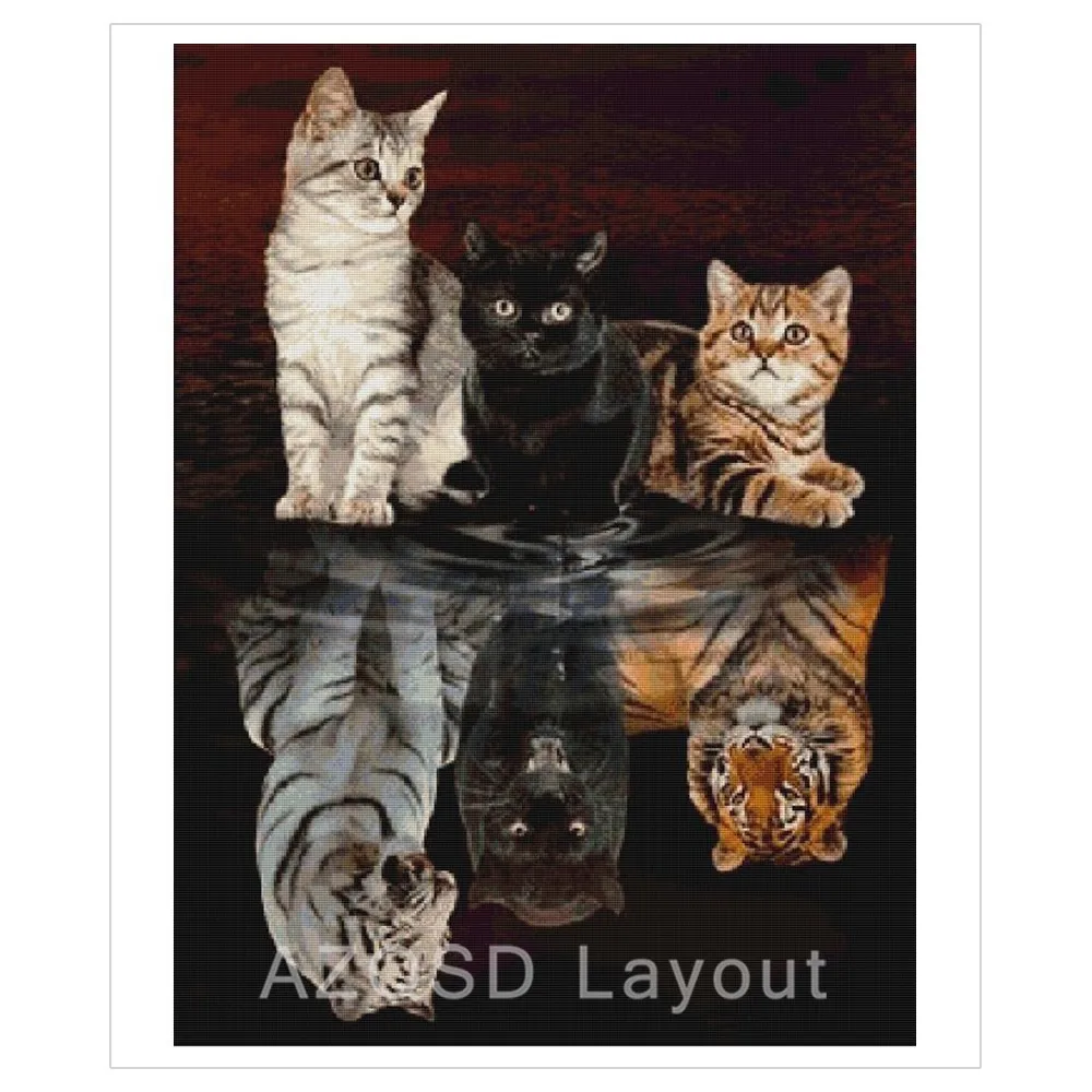 AZQSD Алмазная картина животное Алмазная Вышивка Кот тигр 5D DIY Алмазная мозаика Вышивка крестом полный квадратный подарок украшение дома