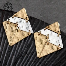 Геометрические вечерние серьги, серьги-гвоздики из цинкового сплава для женщин, модные аксессуары, ювелирные изделия, серьги в виде единорогов, подарок на день рождения для женщин