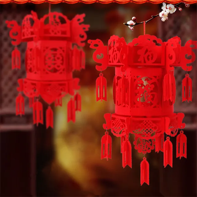 Lanterns Wedding Chinese Lantern Festival Decoration Lampion Lanterns Wedding Chinese Lantern Festival Decoration Lampion Flying Non Woven Red Decorative Lamp Lights Diy