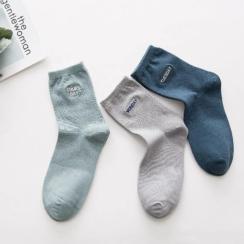 Новые мужские носки Socks7 хлопковые длинные осенние с буквенным принтом новый