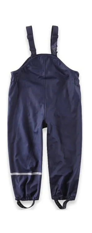 Горячая Распродажа, Детские водонепроницаемые ветрозащитные непромокаемые зимние пальто из искусственной кожи, штаны для мальчиков и девочек, детские уличные брюки на подтяжках для рыбалки, лыж, кемпинга - Цвет: blue-pants