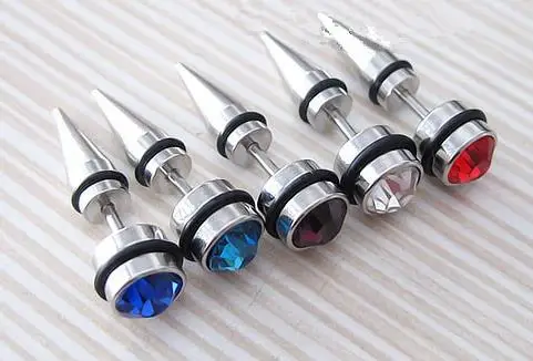 Omh Whole 3pair Red Bule Black Mix Korea Fashion Charm Boy Omh Whole 3pair Red Bule Black Mix Korea Fashion Charm Boy Subuliform Anium Steel Stud Earrings
