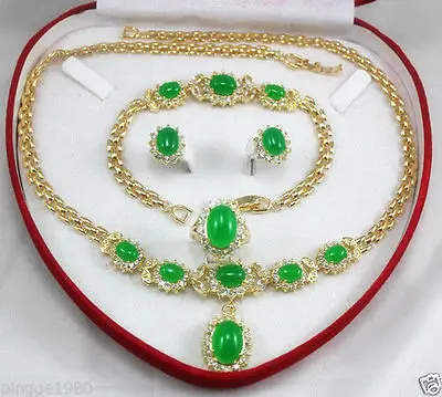 Jewellery Women's Set Pink Crystal Necklace Earring Bracelet RingAAA 18K GP Plated gold Bridal wide watch wings queen JEWE