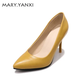 Women pumps shoes women high heels pumps pointed toe wedding shoes concise elegant big size shoes women shallow shoes for women