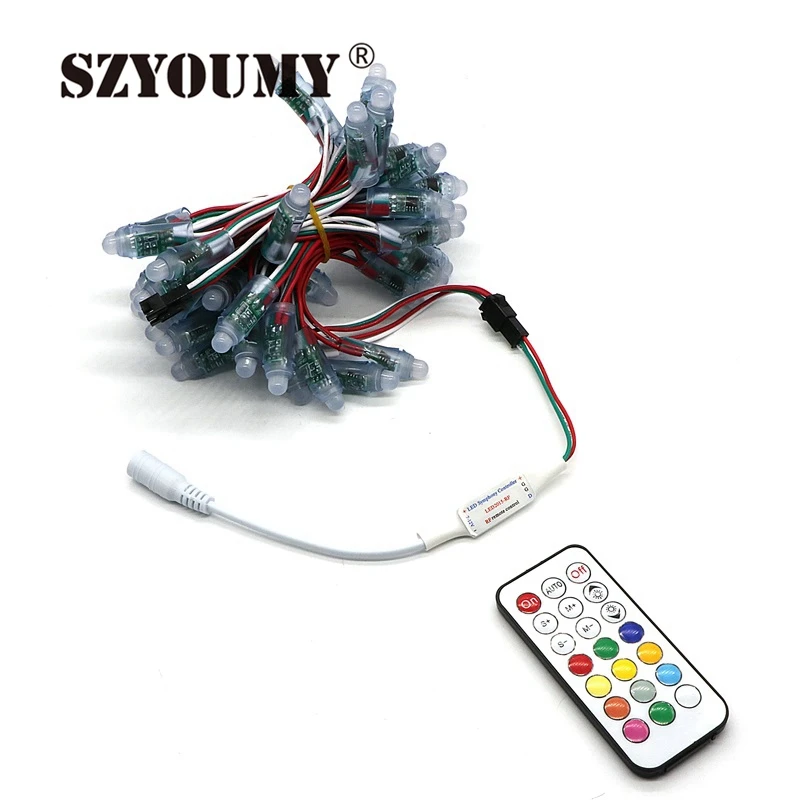 

SZYOUMY WS2811 Led Pixel Module IP65 Waterproof DC5V Full Color RGB String Christmas LED Light Addressable One Day Shipping Fast