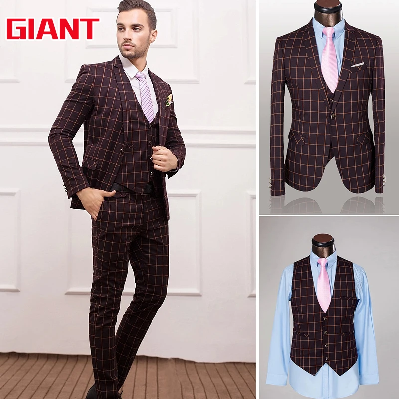 Brown check pant coat Clearance