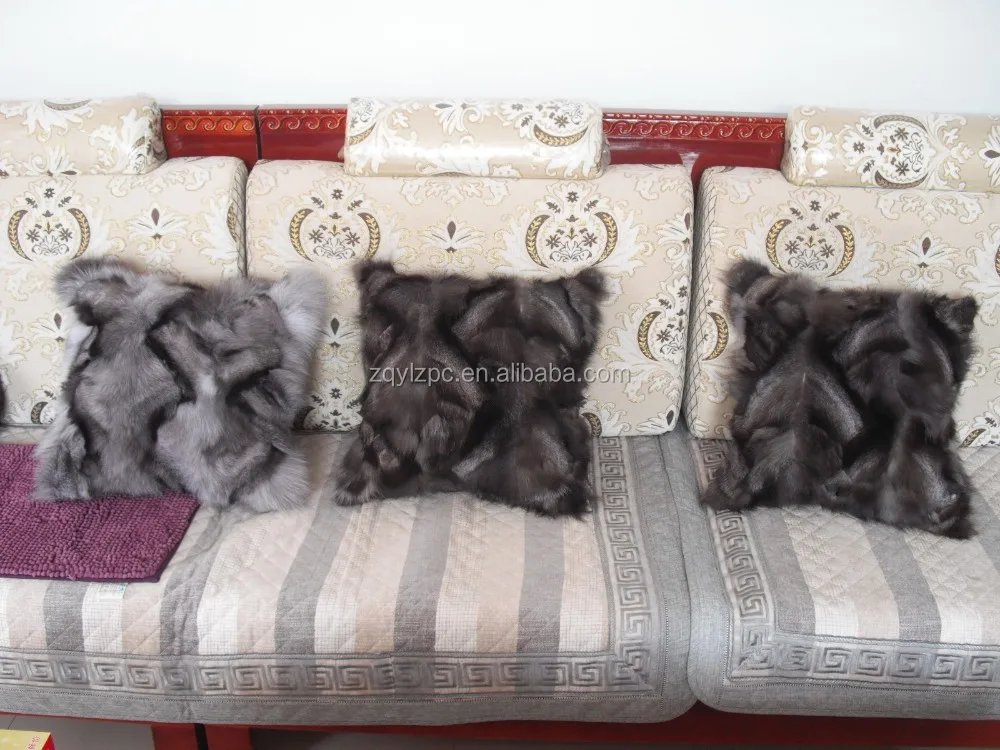 Домашняя декоративная меховая подушка с лисой для ног, настоящая меховая подушка, чехол/наволочка