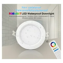 New Miboxer FUT063 6W RGB+CCT Waterproof LED Downlight AC100~240V,FUT089 8-Zone RGB+CCT Remote Controller