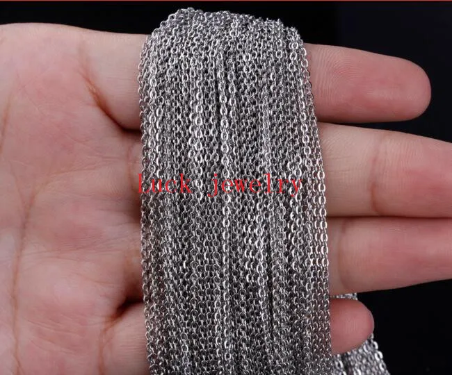 

Retail Lot Women 8meter in bulk strong 1.5mm/2mm/2.4mm/3mm Oval Link Chain Stainless Steel Jewelry Finding Chain DIY Marking