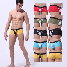 Мужское нижнее белье, сексуальные мужские трусы, WJ, дышащие, мягкие, сетчатые, ткань, боксеры, 2010PJ