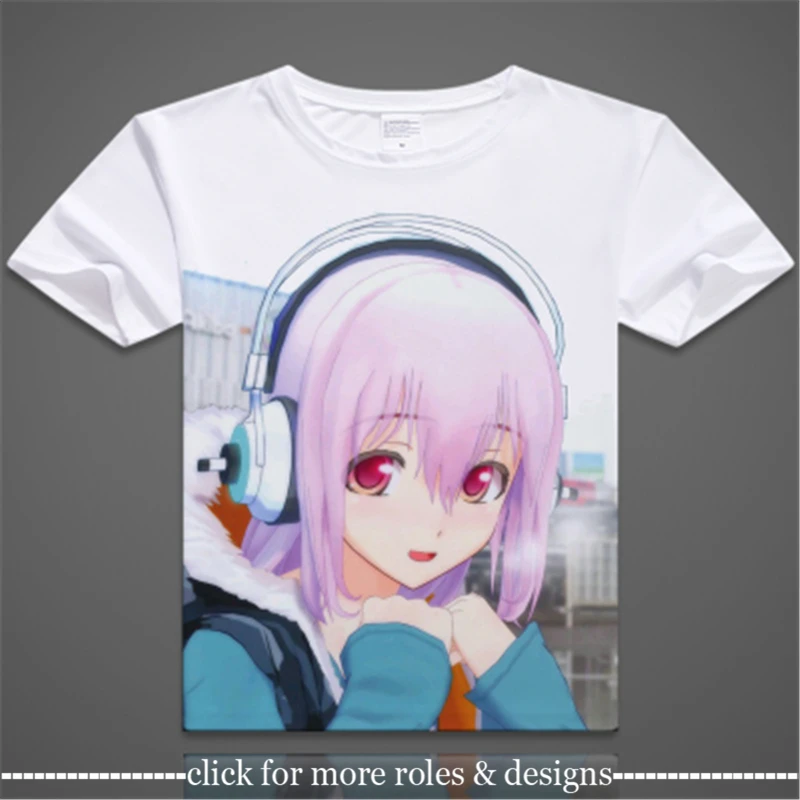 Футболка с коротким рукавом в стиле унисекс для косплея|super sonico cosplay|cosplay costumecostume