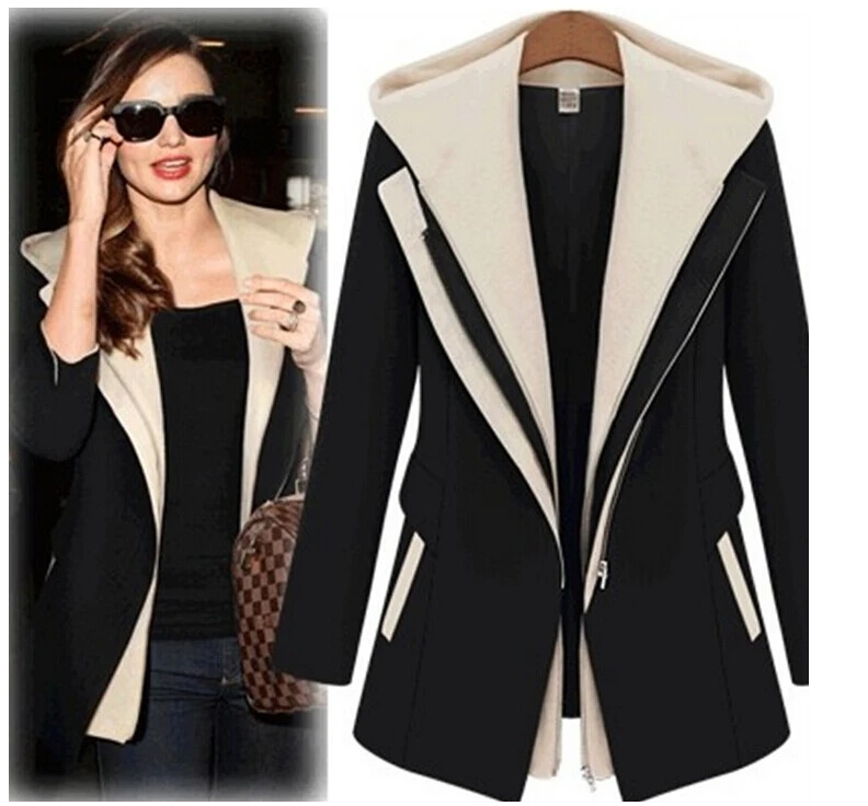 EAS Women jacket 2016 Fashion Street casacos femininos coat Women Slim Faux Hooded Outerwear Patchwork Casual Female Coats EAS Women jacket 2016 Fashion Street casacos femininos coat Women Slim Faux Hooded Outerwear Patchwork Casual Female Coats