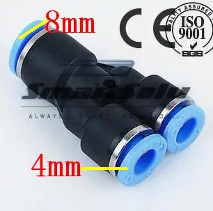 

Free Shipping 100PCS/LOT 8mm To 4mm Plastic Unequal Pneumatic Air Tube Fitting Connector ,PW8-4 Reducer Coupler