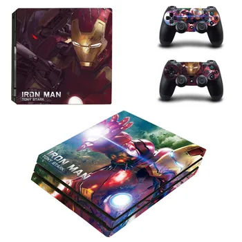 

Iron Man Pattern PS4 pro Skin Sticker For Sony Playstation 4 Promotion Console & 2Pcs Controller Protection Film