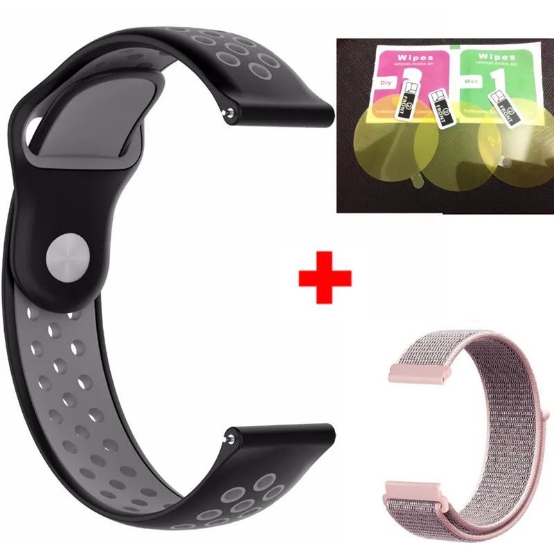 3 In1 наручный ремешок для Xiaomi Amazfit Bip Молодежные часы Браслет спортивный браслет для Xiaomi Huami Amazfit Bip Экран защитная пленка - Цвет: Color3