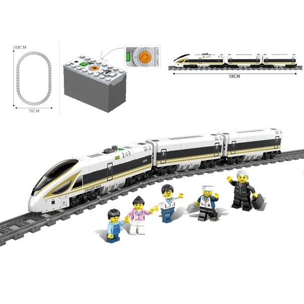 KAZI 98228 98229 GBL Электрический поезд на батарейках высокоскоростная железная дорога DIY строительные блоки кирпичи Подарочные игрушки для детей - Цвет: 98228