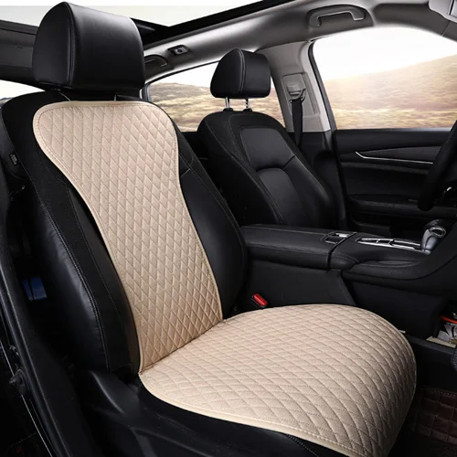 beige with backrest Лен/Лен автомобильные подушки для сиденья защитный чехол для сиденья машины автомобильный коврик для авто Стайлинг внутренние аксессуары, сиденье чехлы - Название цвета: beige with backrest