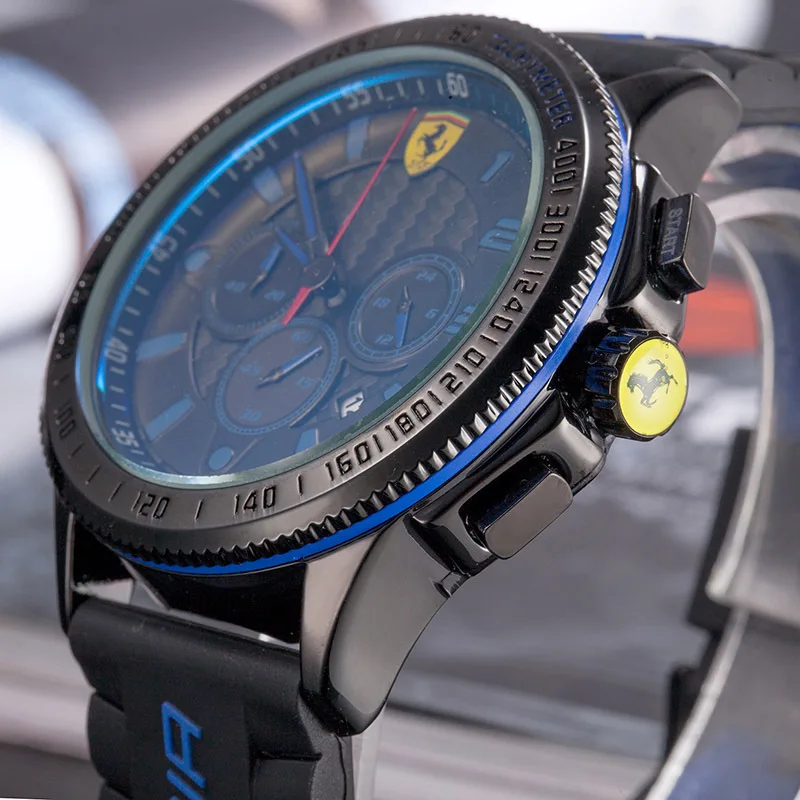 Luxury brand rubber belt watch for ferrari f1 racing series men's watches casual sports watch men 6-pin work quartz wristwatch Luxury brand rubber belt watch for ferrari f1 racing series men's watches casual sports watch men 6-pin work quartz wristwatch