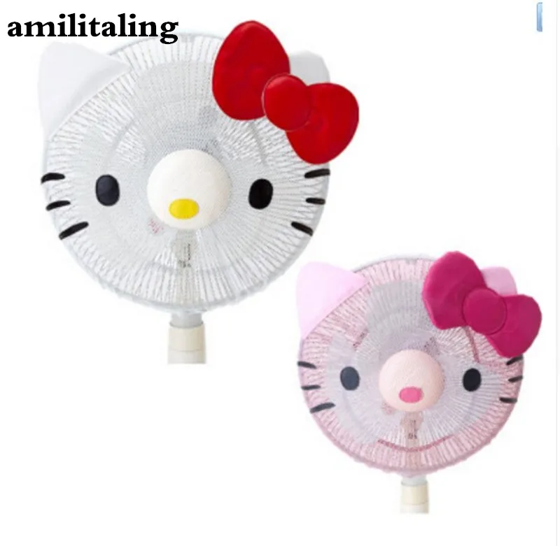 

HelloKitty lovely Simple Fan Cover Dust Cover Round Fan Guard Baby Safety Fan Cover yey-f9