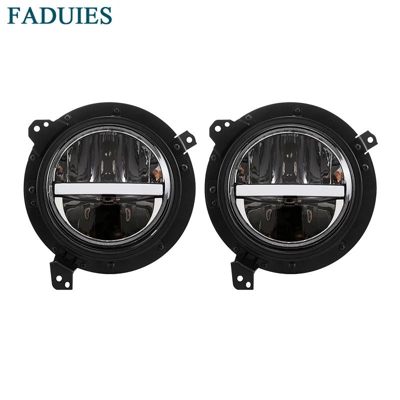 

FADUIES 1Set 7 inch LED Headlamps with Amber Turn Signal and 7" Mounting Brackets For Jeep wrangler JL 2018-19