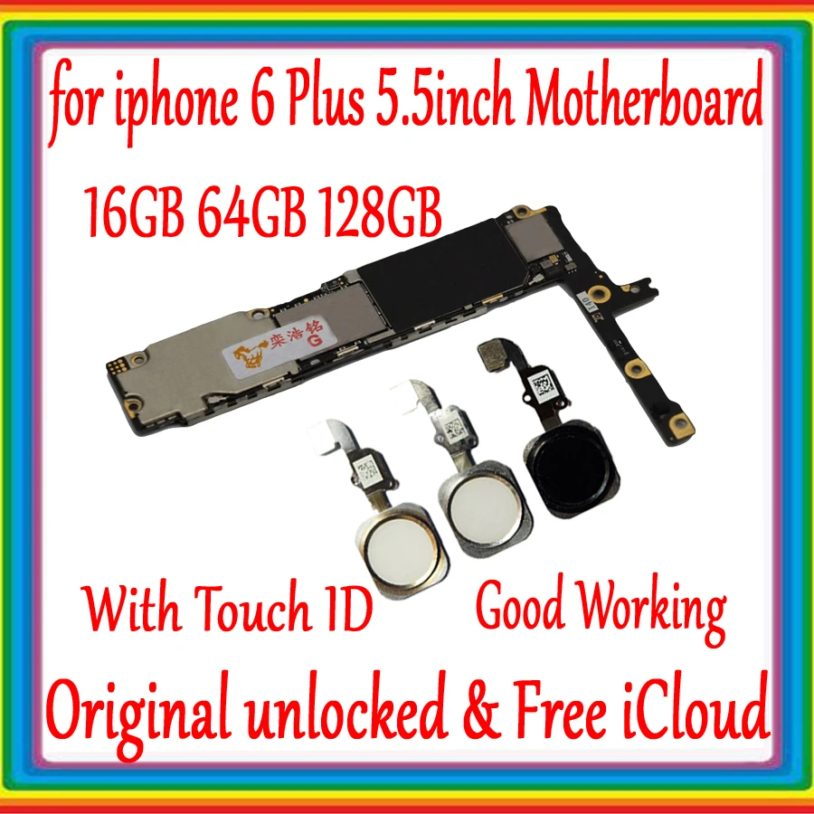 С полными чипами для iphone 6 Plus материнская плата 5 дюйма с/без Touch ID Оригинальный