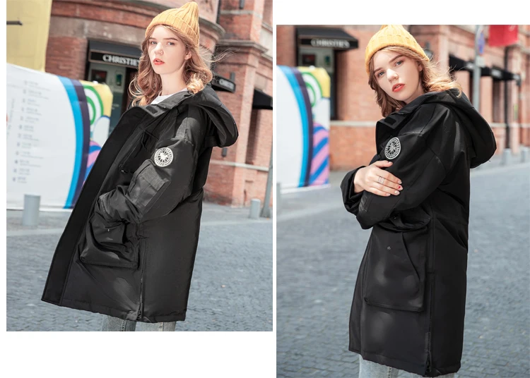 Women Winter Down Jacket Long Padded Coats For Female Zipper Loose Outwear Jackets Big Pockets Hooded Winter Coats AS041 (19)