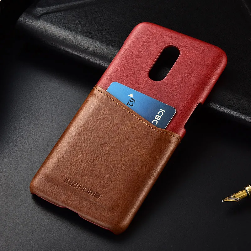Чехол для Oneplus 7/7 Pro KEZiHOME, два цвета, натуральная кожа, твердая задняя крышка для 1+ 7 1+ 7 Pro с карманом для карт