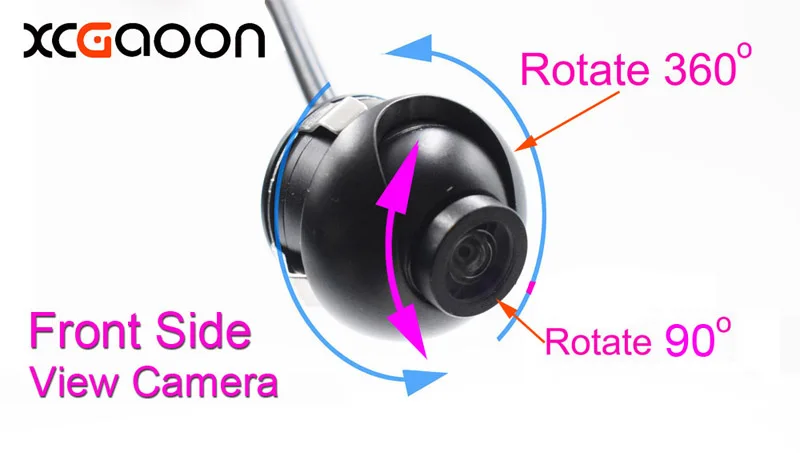 XCGaoon Мини CCD 140 градусов Широкий формат реальные Водонепроницаемый автомобиль спереди, вид сбоку Камера, 4 Слои Стекло линзы, без парковочные линии