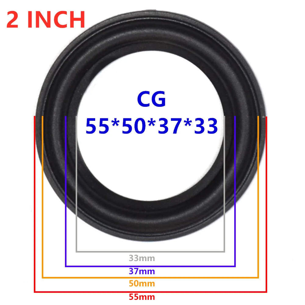 2 шт. аудио активный Динамик s 2/5/6,5/8/9/10/12 дюймов Динамик резиновый уплотнитель края пены губки запчасти для ремонта динамика аксессуары - Цвет: 2 Inch