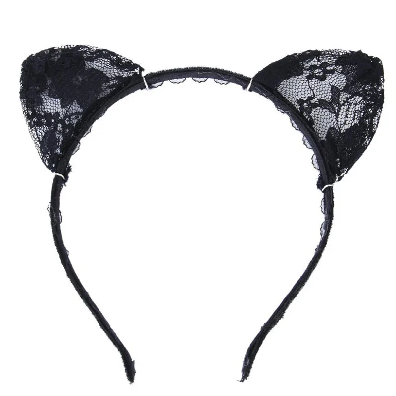 Halloween Cute Wired Lace Cat Ears Hairband Headband Ear Shaped Hair