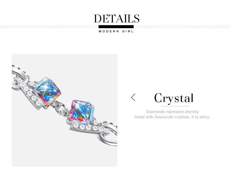 Luxury Austrian Crystal Bracelet Colorful Cube Bracelets  (5)