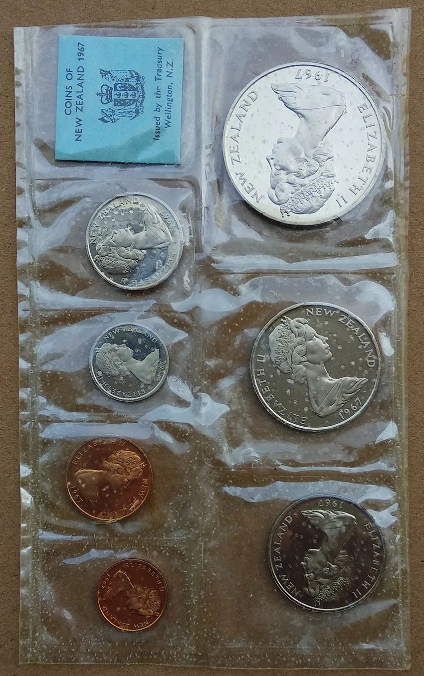 

7 PCS PROOF Set Coins of New Zealand 1967