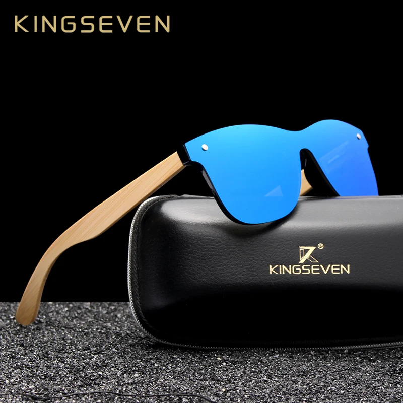 KINGSEVEN 2019 Роскошные Дизайнерские винтажные бамбуковые деревянные солнцезащитные