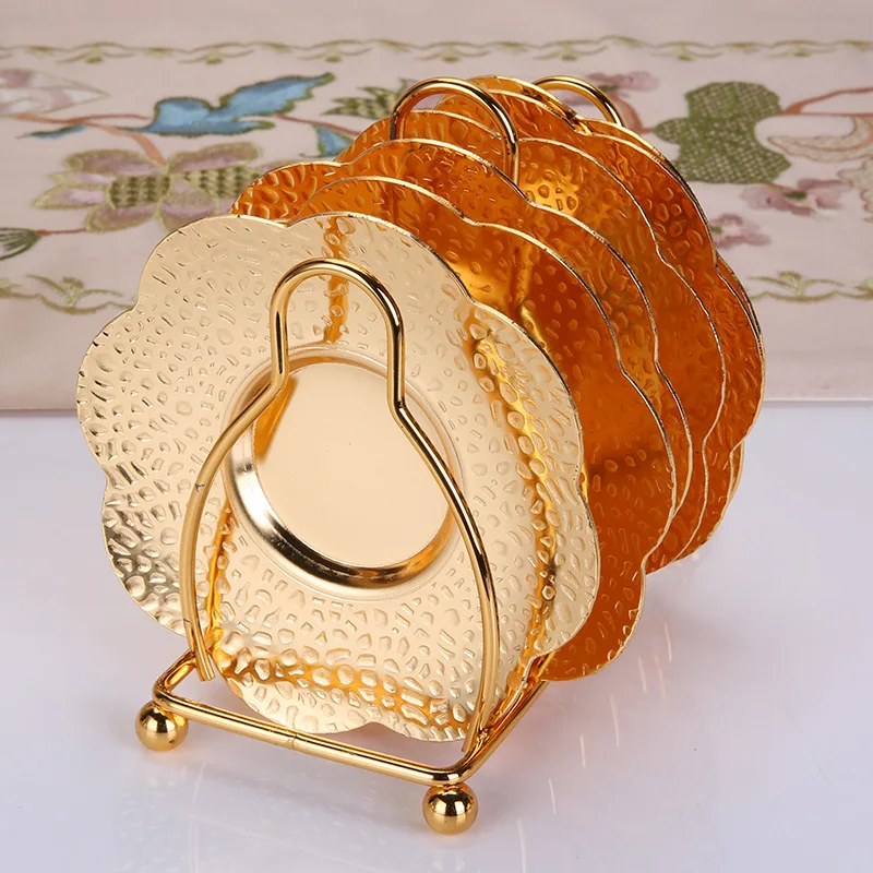 

Creative Coaster Dish Fruit Snack Tray Elegant Placemat Luxury Coffee Cup Stand Table Centerpieces Home Hotel Decoration