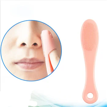 

Mini Silicone Face Brush Cleaner Finger Blackhead Cutin Removal Nose Pore Wash Pad Scrub Massage Makeup Tools Random Color