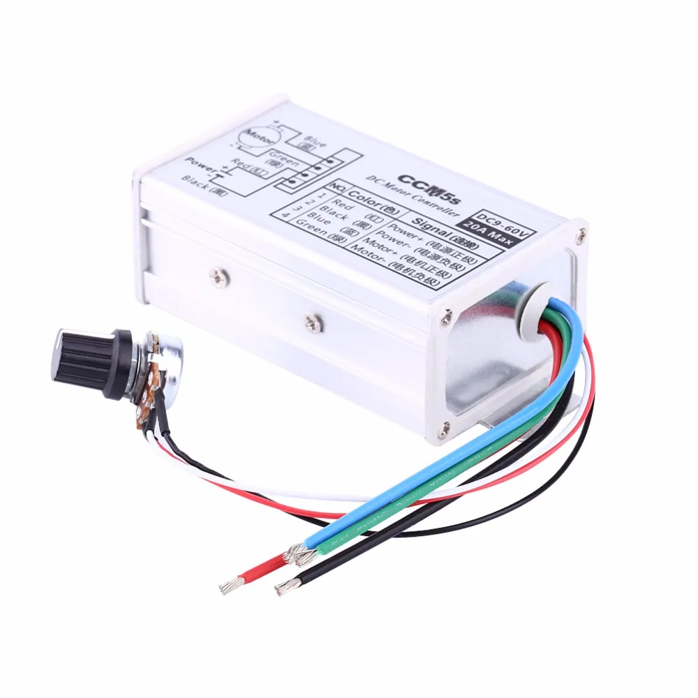 DC 9 60V 20A контроллер скорости двигателя постоянного тока Драйвер регулятора ШИМ