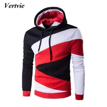 2017 Autumn Patchwork Color Stripe Printed Hooded Men’s Pullover Shirts Running Training Sportswear Full Sleeve Sport Jackets