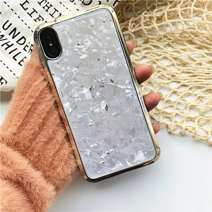 GlamPhoneCase роскошные золотые Фольга корпус чехол для iPhone X Xs Max XR 8 iPhone 7 Plus простой жесткий для задней панели чехол для iPhone 8, 7, 6, 6S Plus, чехол