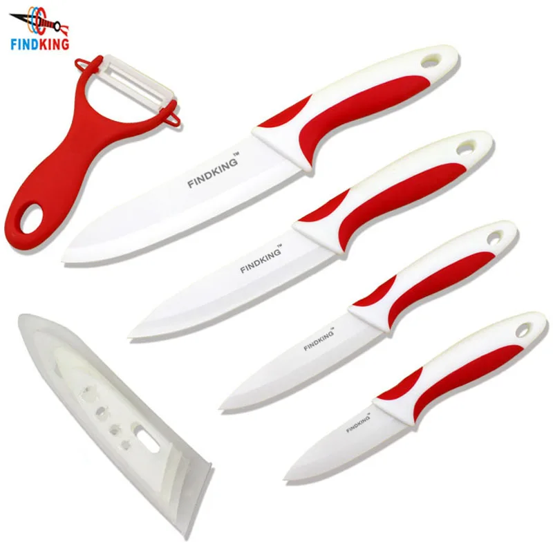 

FINDKING Brand Beauty Gifts nice touch handle kitchen knife set Ceramic Knife 3" 4" 5" 6" inch+ Peeler+Covers fruit knife set