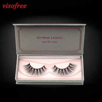 

Visofree False Lashes 3D Mink Lashes Natural Full Strip Lashes Handmade Upper Lashes High Volume Mink Eyelashes maquiagem D119