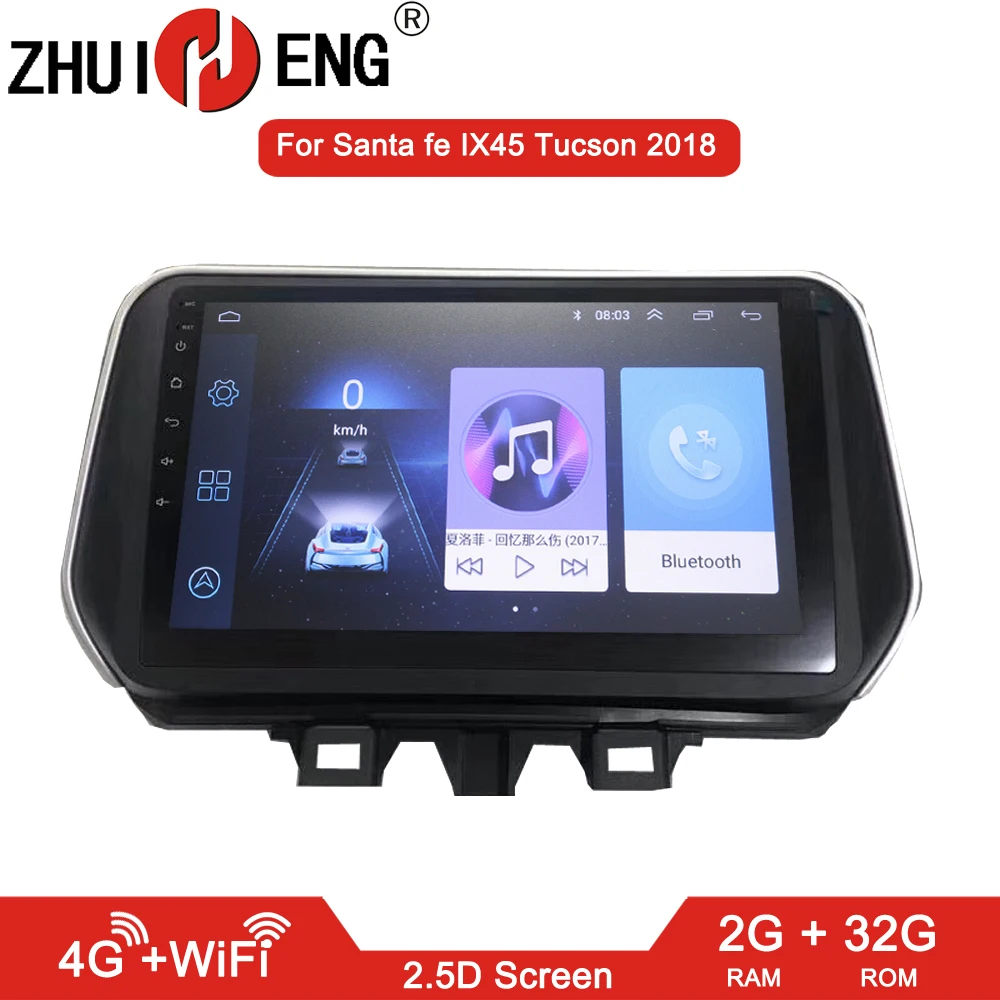

ZHUIHENG 2 din Car radio for Hyundai Santa fe Tucson IX45 2018 car dvd player car accessory of autoradio 4G internet 2G 32G