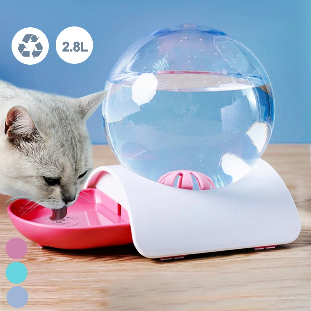 Кошек Портативный автоматическая кормушка для питомца для фонтанчика питьевой воды бутылочка для кормления корм для домашних животных диспенсер воды для миски для домашних животных