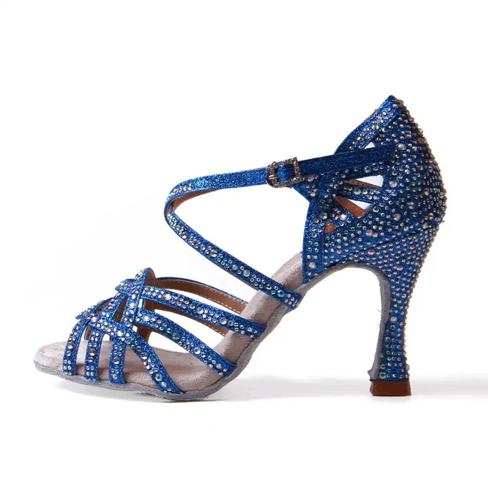 Baijiaye Femmes Chaussures de Danse Latine Ballroom Tango Salle de Bal Chaussures de Danse Salsa Sandale Talon Moyen 5CM