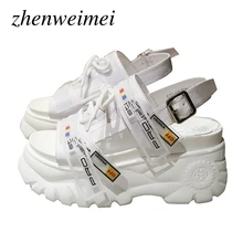 Woman Flat Sandals Sneakers Summer Women Sandals Thick Bottom Wedge Platform Casual Shoes Ladies Ankle Strap Open Toe Shoes maxmuxun women shoes comfort slip on classic high platform wedge sandals 2018 summer ladies open toe buckle strap thick shoes