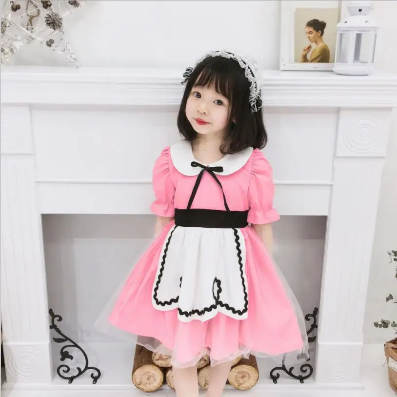 Платье принцессы для маленьких девочек детская одежда розового и оранжевого цвета детское милое Хлопковое платье-пачка ins нарядное платье для дня рождения От 2 до 8 лет ws656