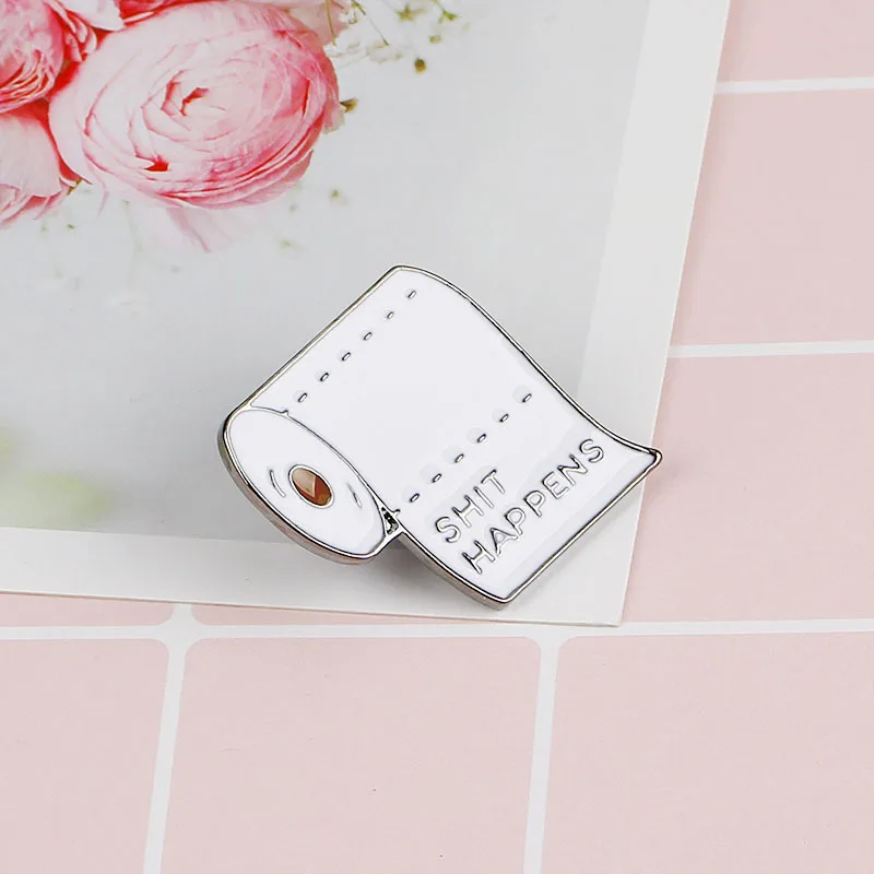 

Enamel pin Roll White Toilet paper Brooch Pin Daily Supplies paper Brooches Badge Gift for friend jewelry Lapel Pins C1354