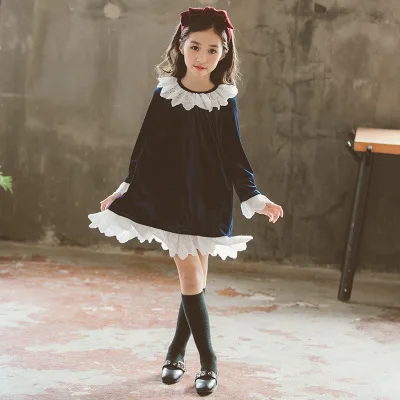 

2019 Spirng Costumes For Girls Long Sleeve Baby Girl Dress School Uniform Kids Clothes Student Casual Korean Child Dress 6 10 12