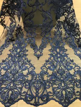 

embroidered tulle mesh lace fabric L-10520 top selling african sequins lace fabric