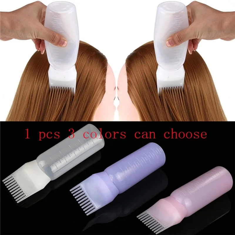 Hair Dye Applicator Bottle 120ml Hair Styling Dye Liquid Filling Graduated with Brush Head